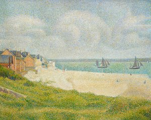 1889年上流を見上げるルクロトワ 作： Georges Seurat